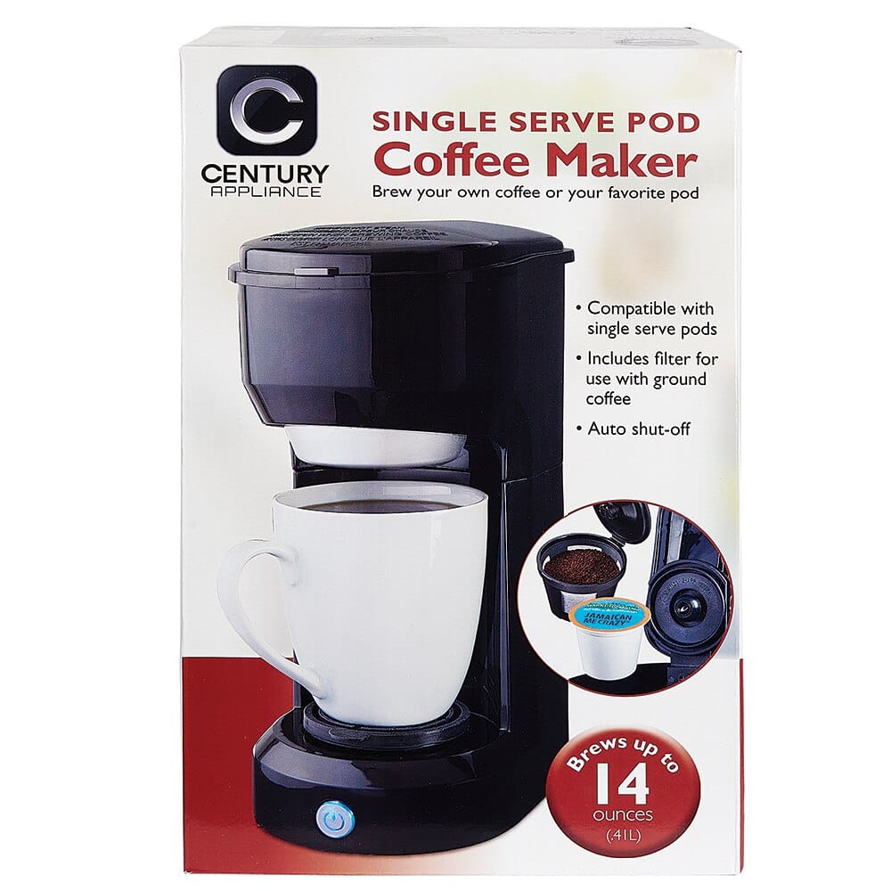Century Single Serve Pod Coffee Maker, 14 oz