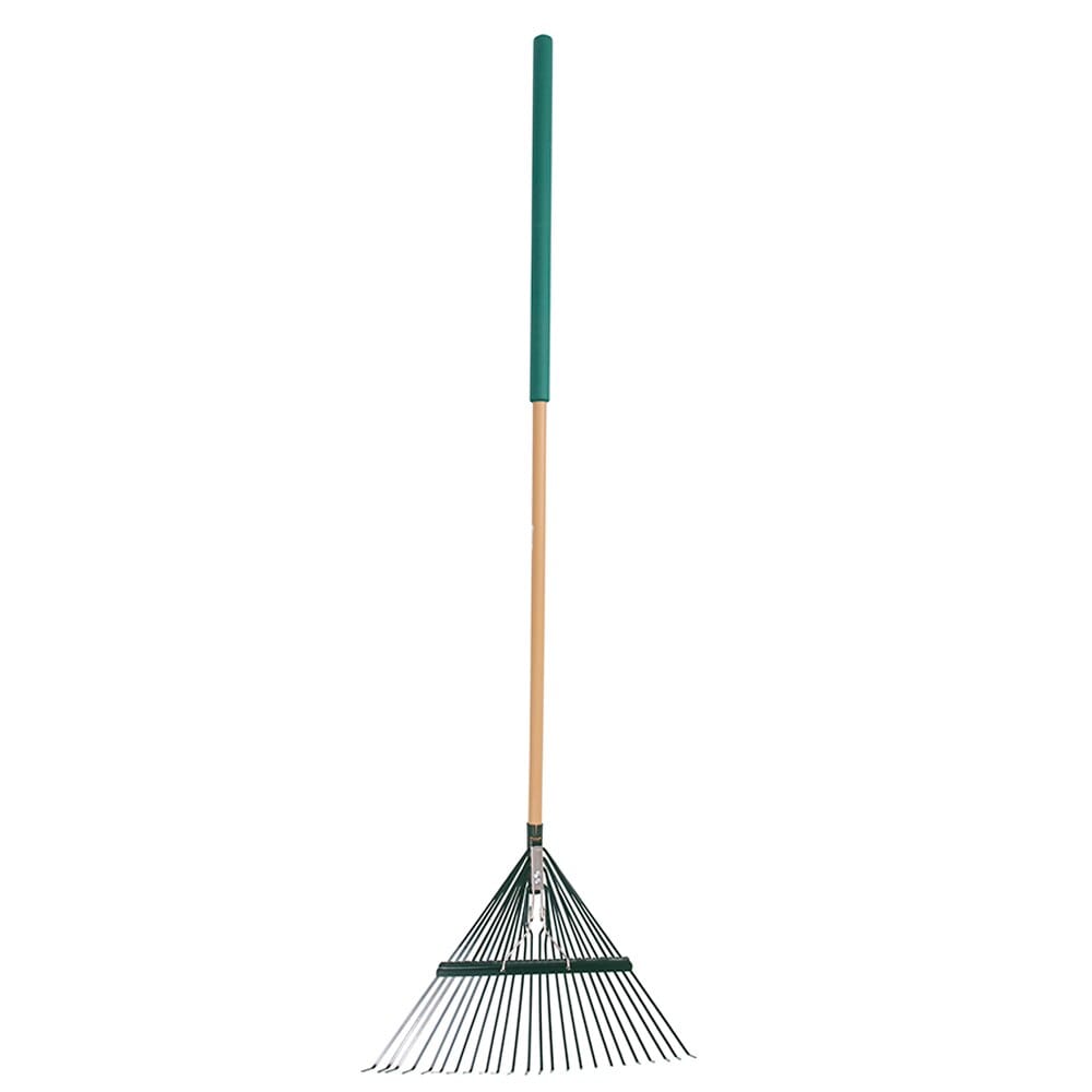 24" Steel Tine Leaf Rake with Foam Grip Handle