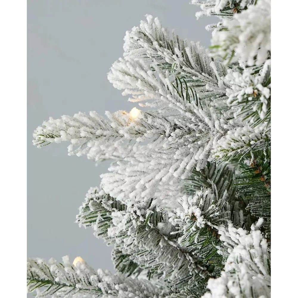 9' Estes Pines Flocked Pre-Lit Christmas Tree