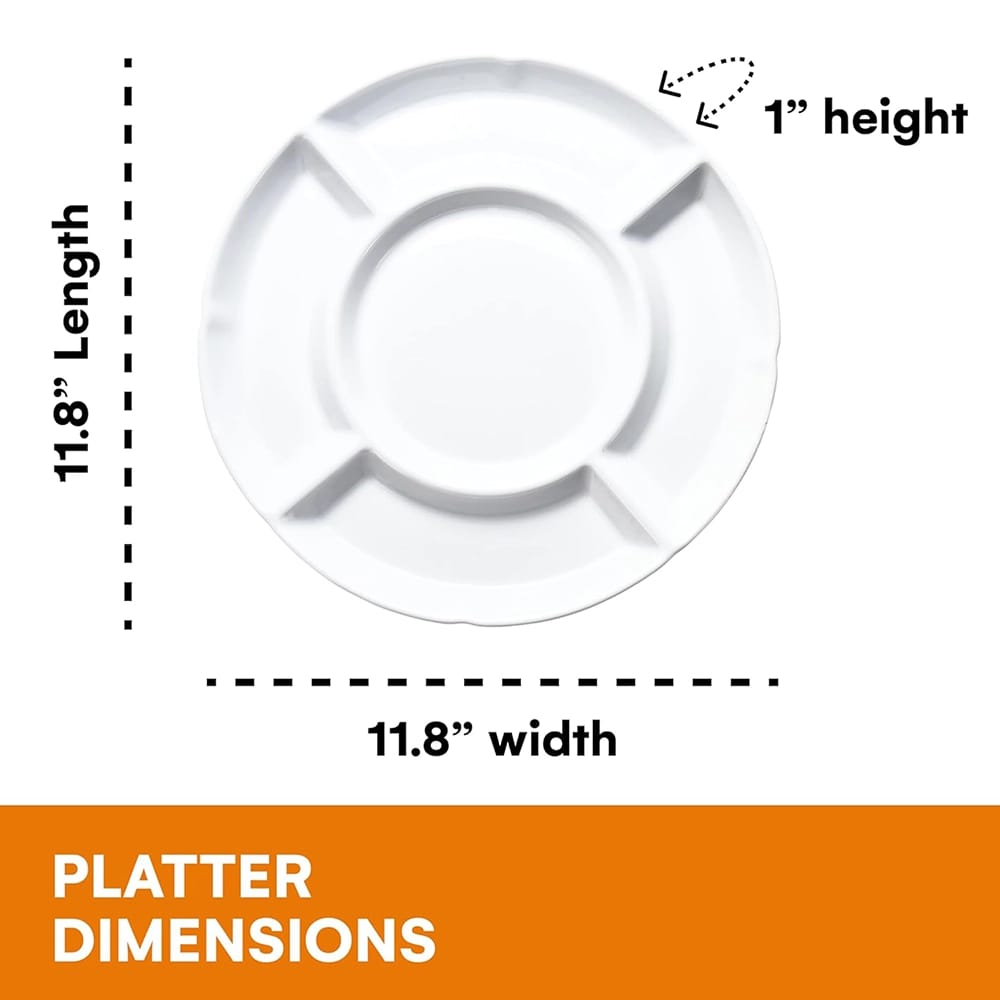 Bruntmor 5 Sectional Porcelain Divided Serving Platter