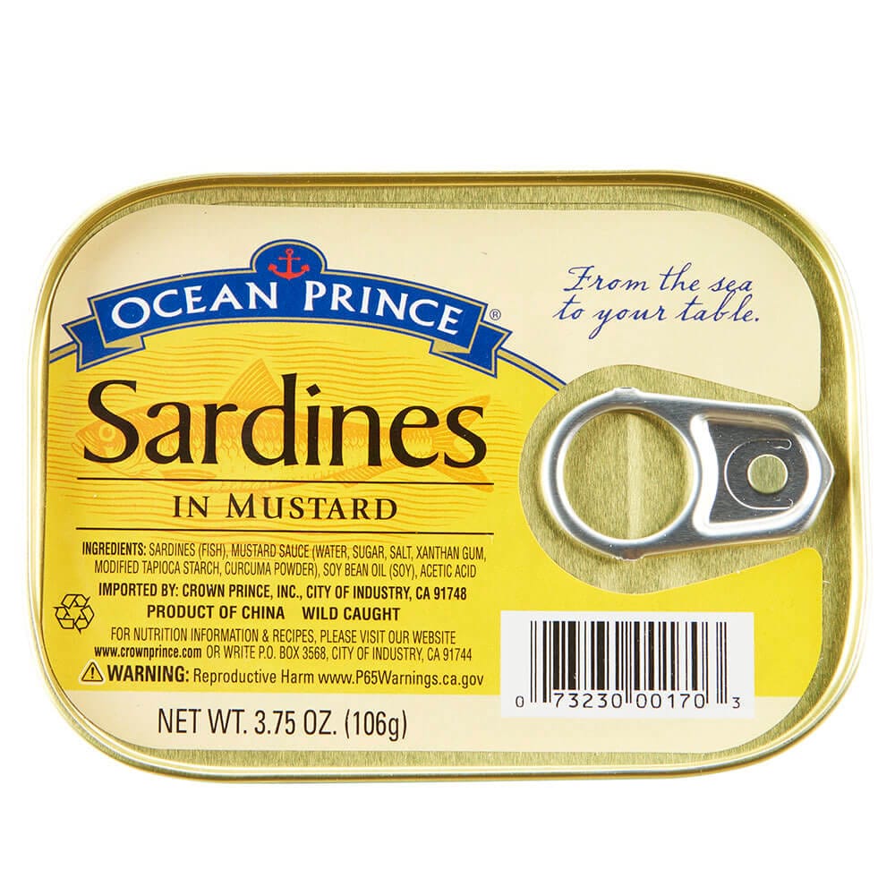 Ocean Prince Sardines in Mustard, 3.75 oz