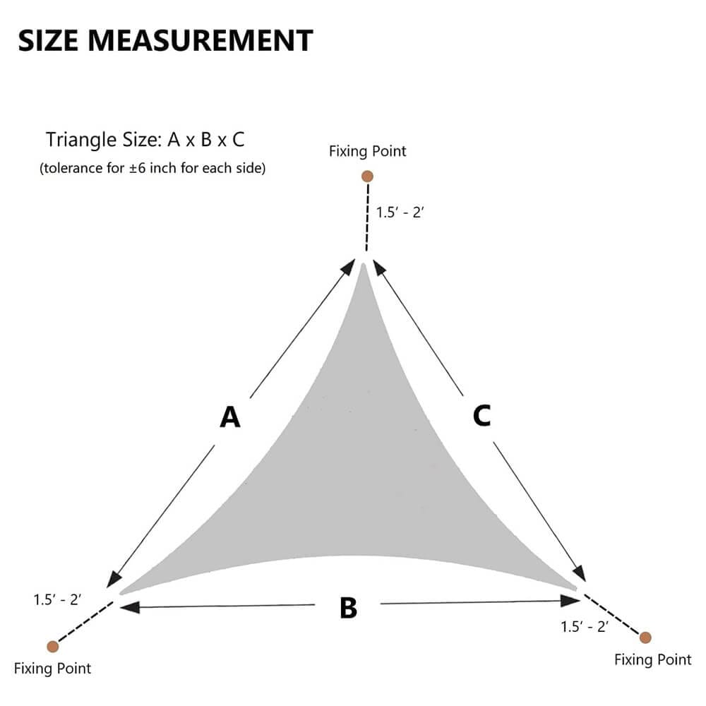 AsterOutdoor Triangular Sun Shade Sail, 10' x 10' x 10', Terra