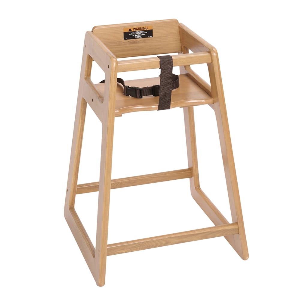 Tomlinson Industries Stacking Restaurant Wood High Chair, Natural