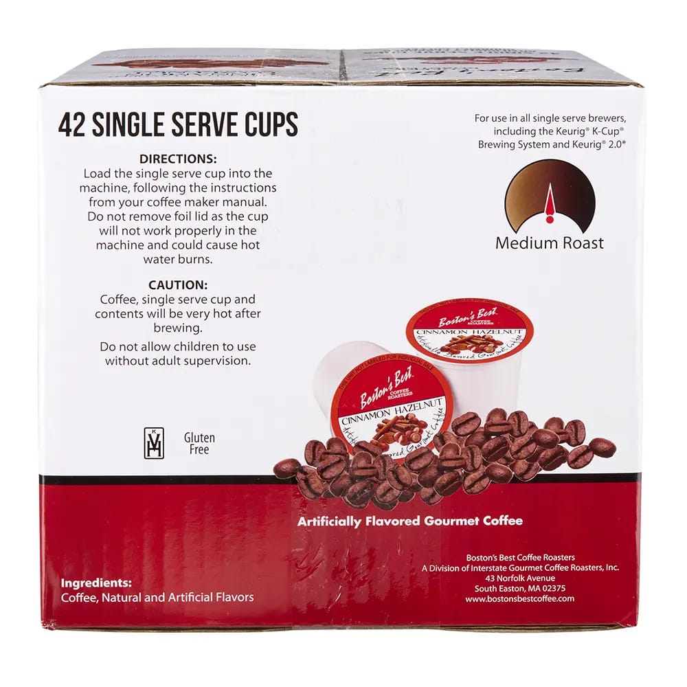Boston's Best Cinnamon Hazelnut Coffee Cups, 42 ct