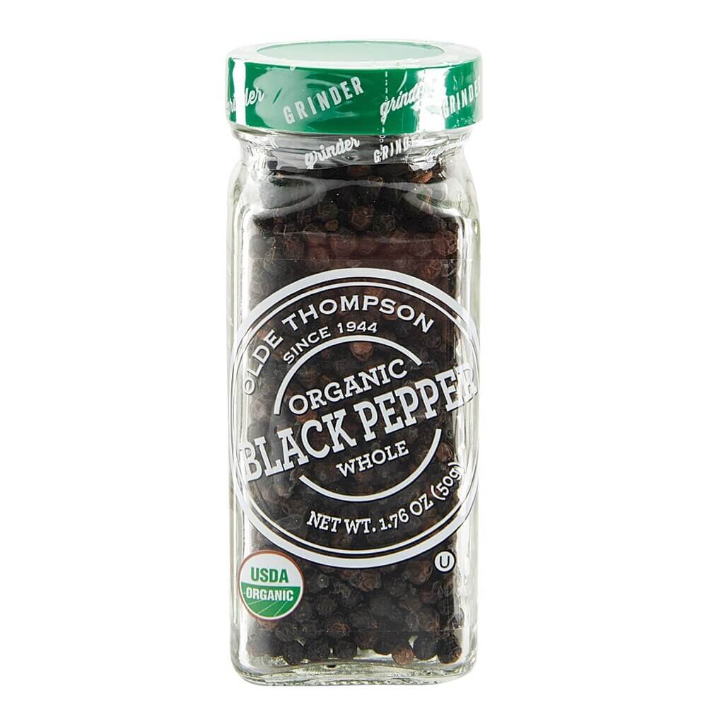 Olde Thompson Organic Whole Black Pepper, 1.76 oz