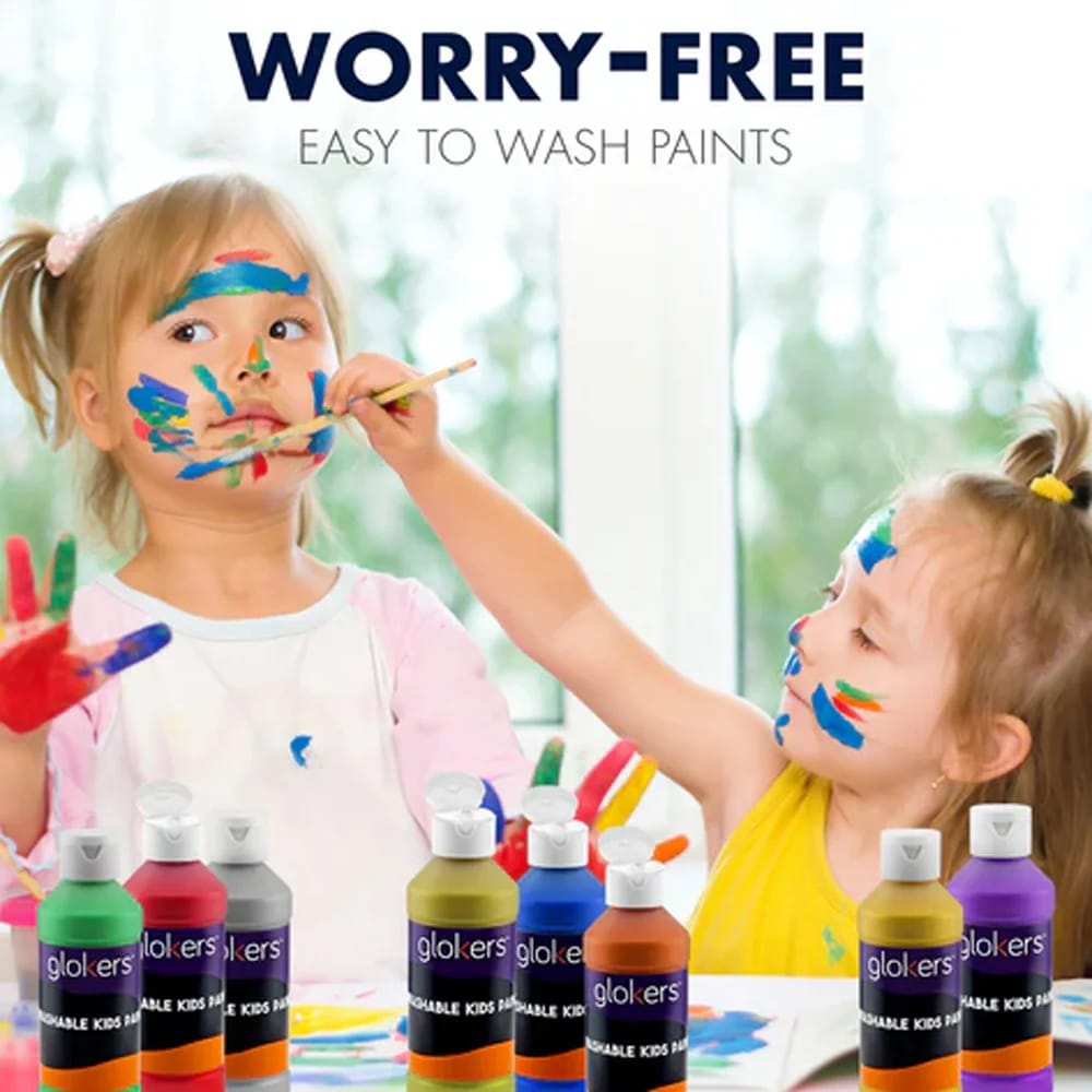 Glokers Washable Kids Paints, 10 Colors