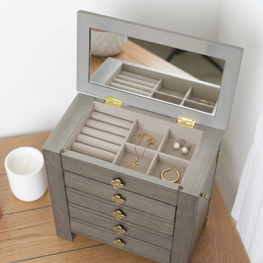 Hives & Honey Emma Jewelry Chest, Gray