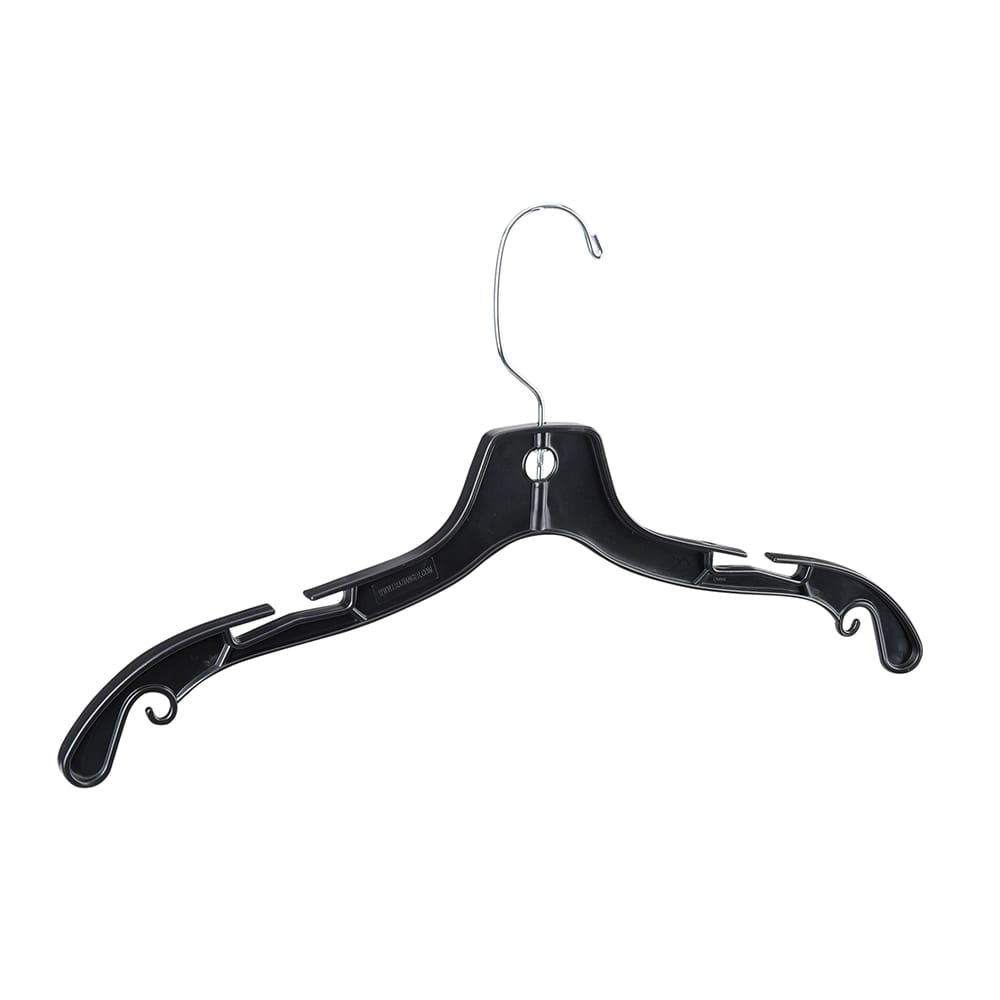 17" Hanger with Notches, Black, 100 Pack