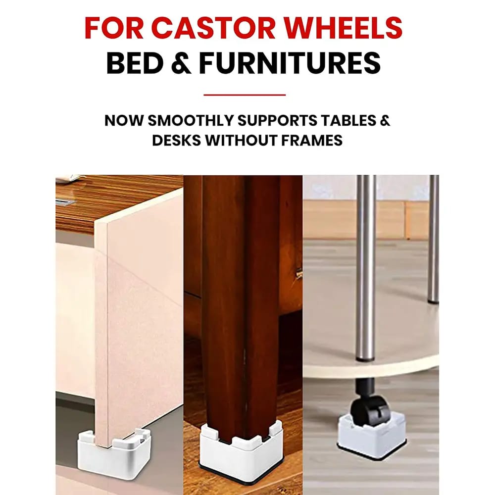 iPrimio V Shape Bed Riser, Set of 6, White