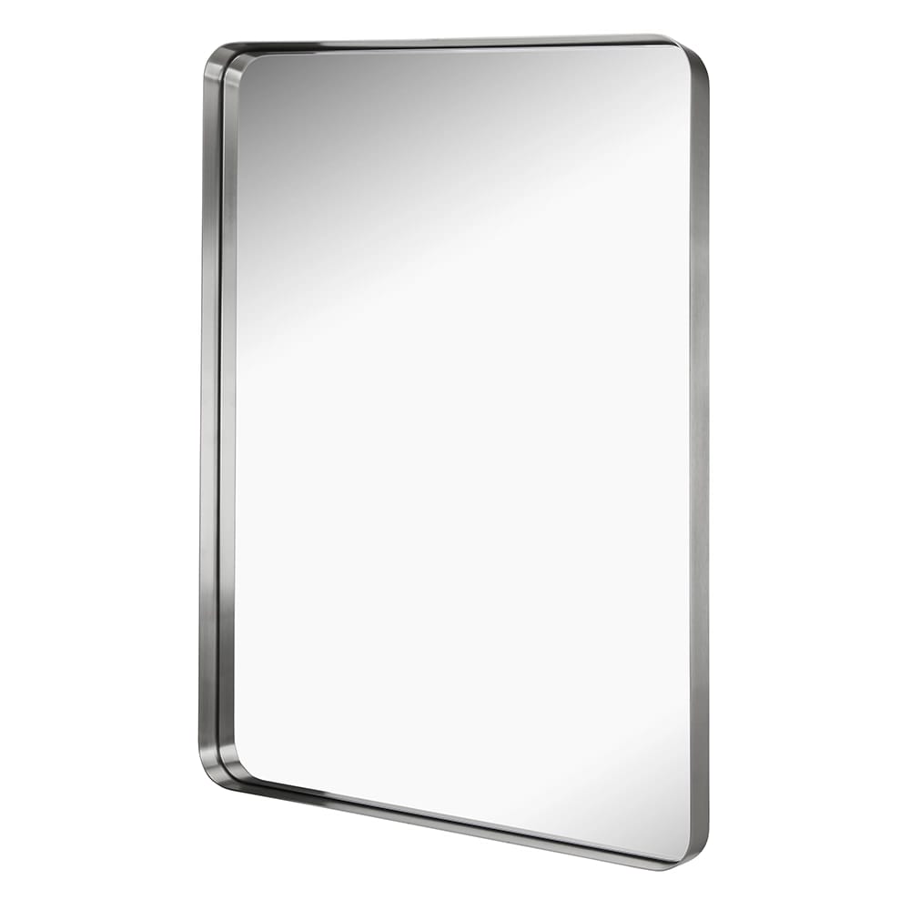 Hamilton Hills 30" x 40" Rounded Corner Deep Mirror, Silver