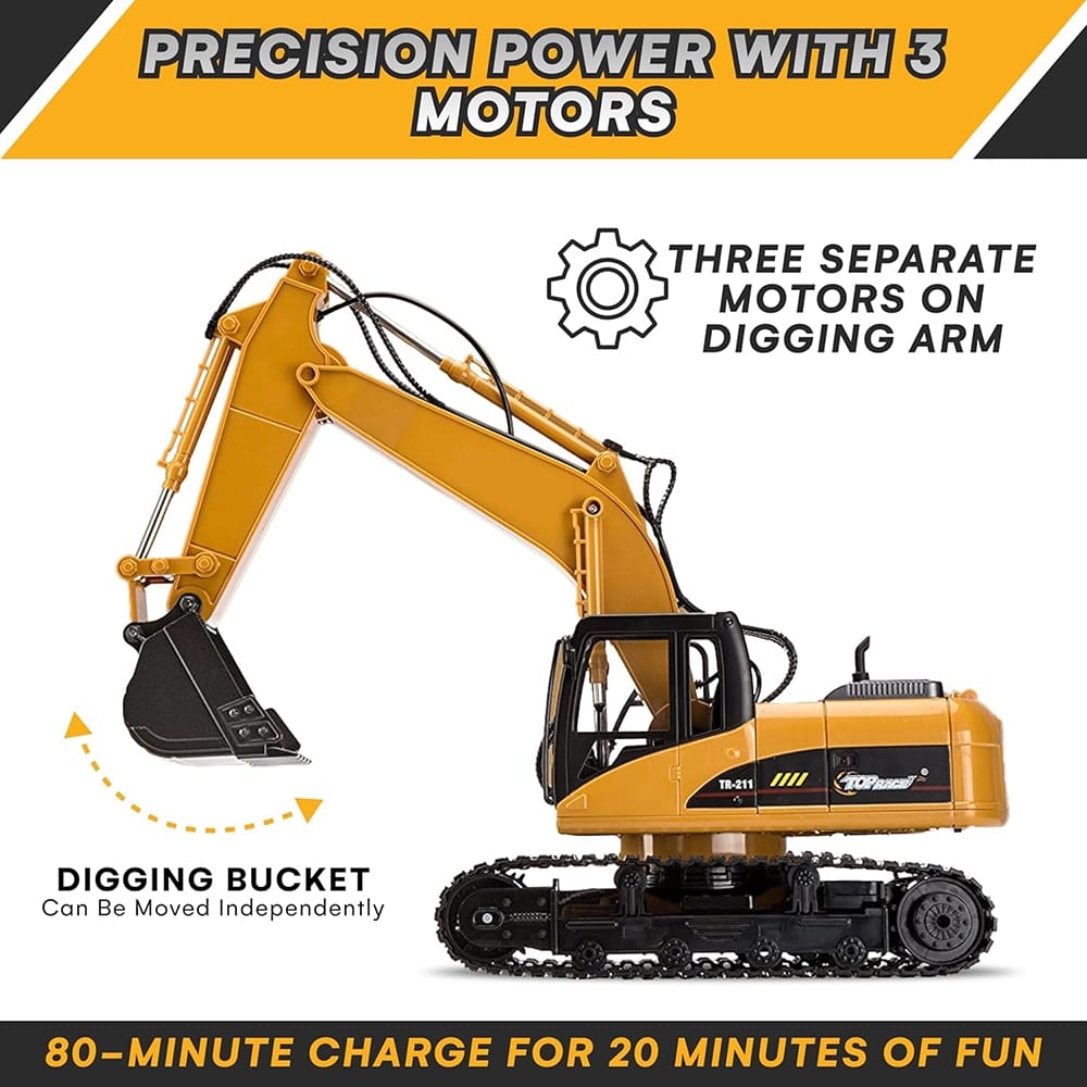 Top Race 15 Channel Remote Control Excavator with Remote