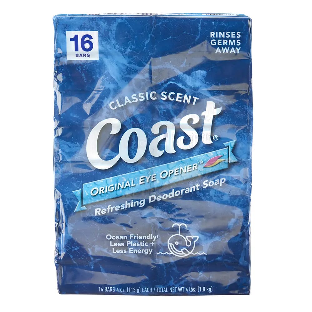 Coast Classic Scent Refreshing Deodorant Bar Soap, 16 Count