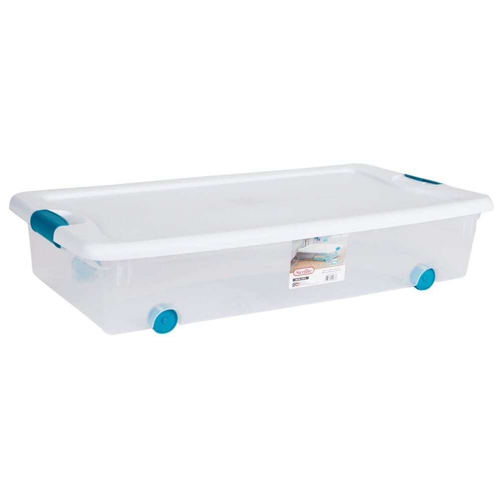 Sterilite Wheeled Latch Top Storage Box, 56 Qt