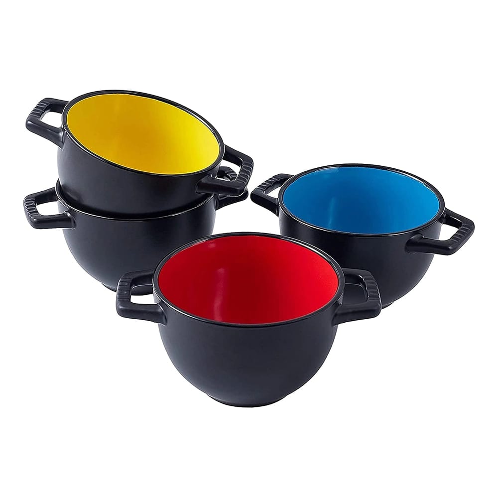 Bruntmor 24 oz French Onion Soup Crocks with Handles, Set of 4
