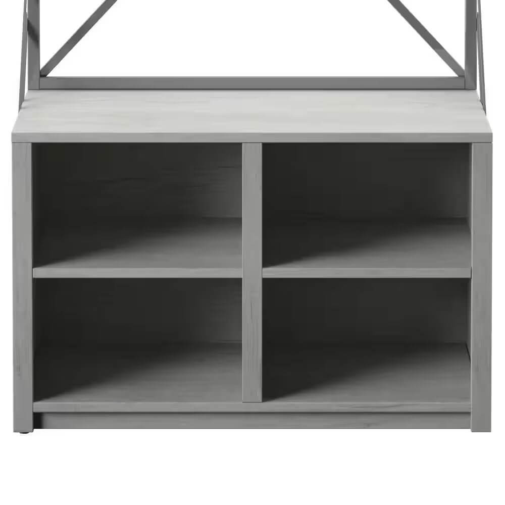Twin Star Home Hall Tree with 4-Cubbies, Dixon Oak