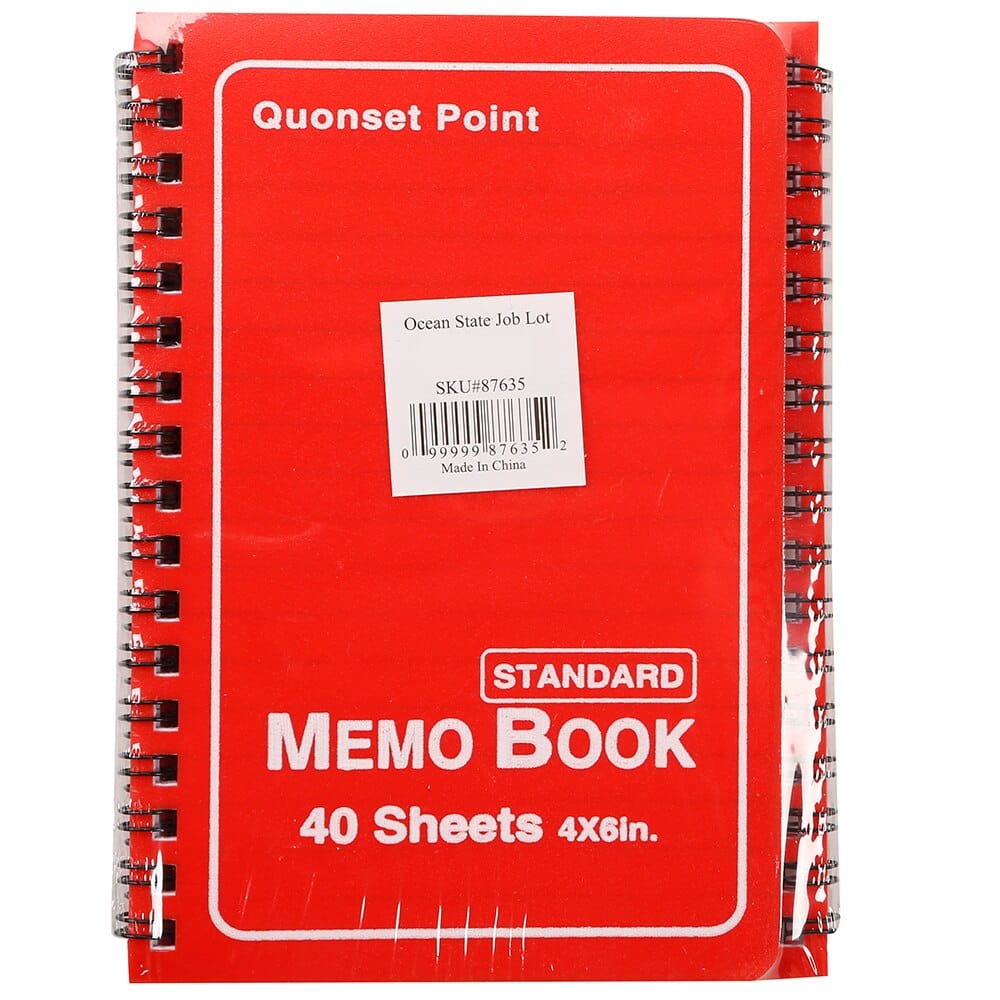 Standard Side Spiral Memo Book, 3-Count