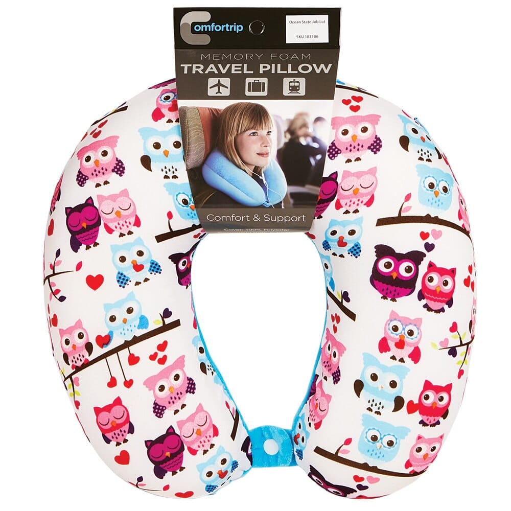 Comfortrip Printed Memory Foam Travel Pillow