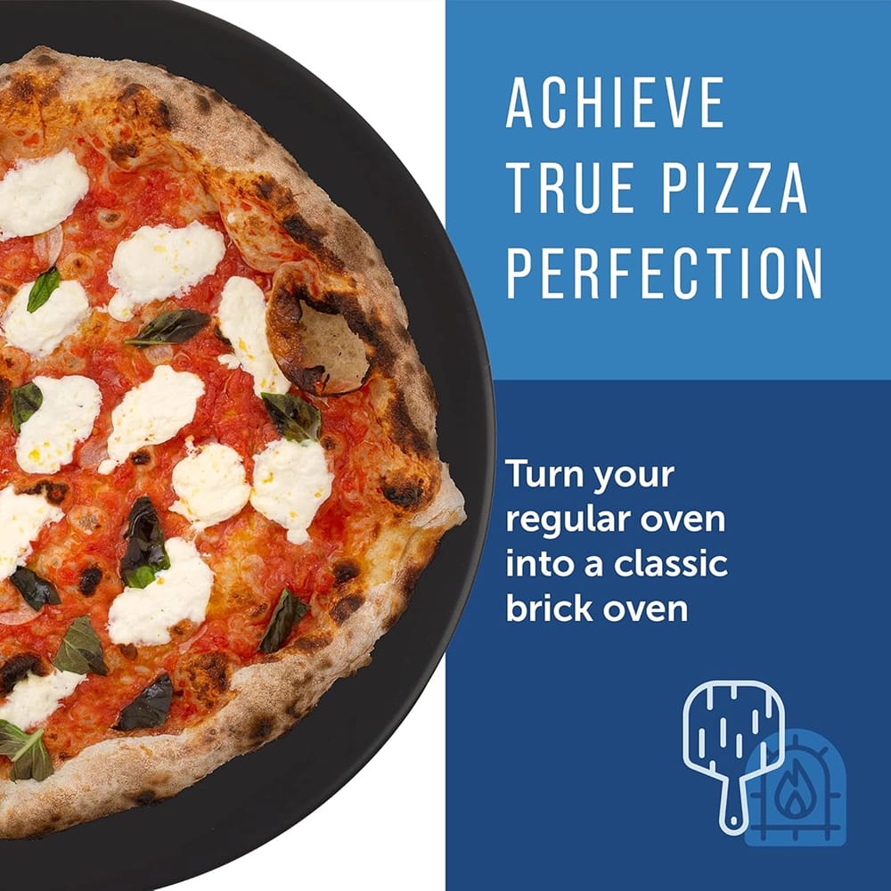Ceramic Pizza Stones, Black, 2 Pack