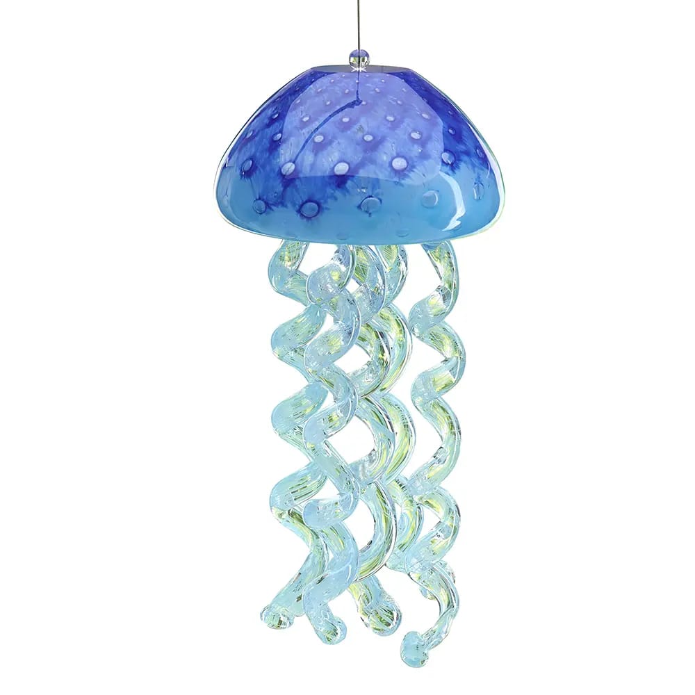 Glass Jellyfish Windchime, Aqua