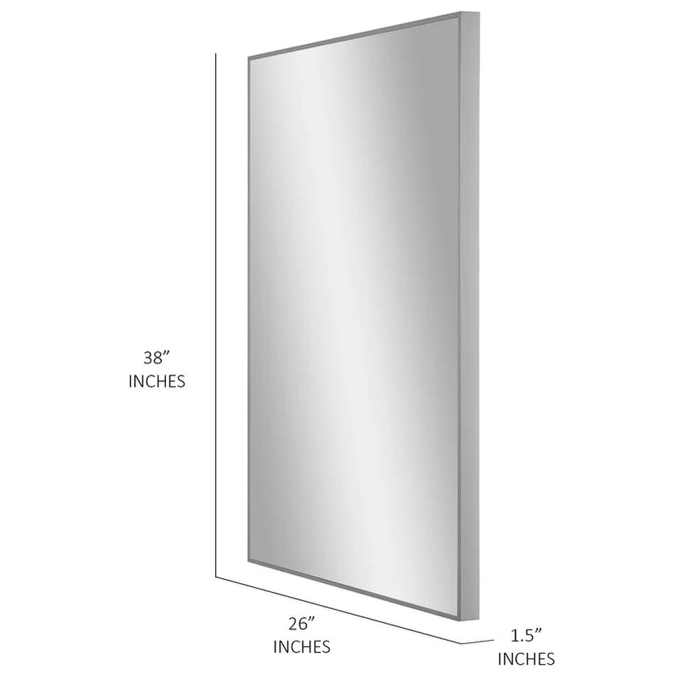 American Art Decor Rectangular Accent Wall Mirror, Silver