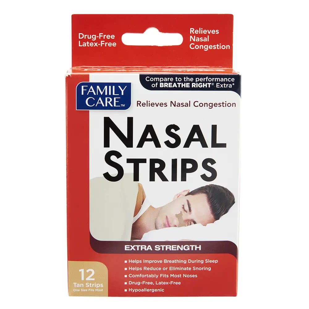 Family Care Extra Strength Nasal Strips, 12 Count