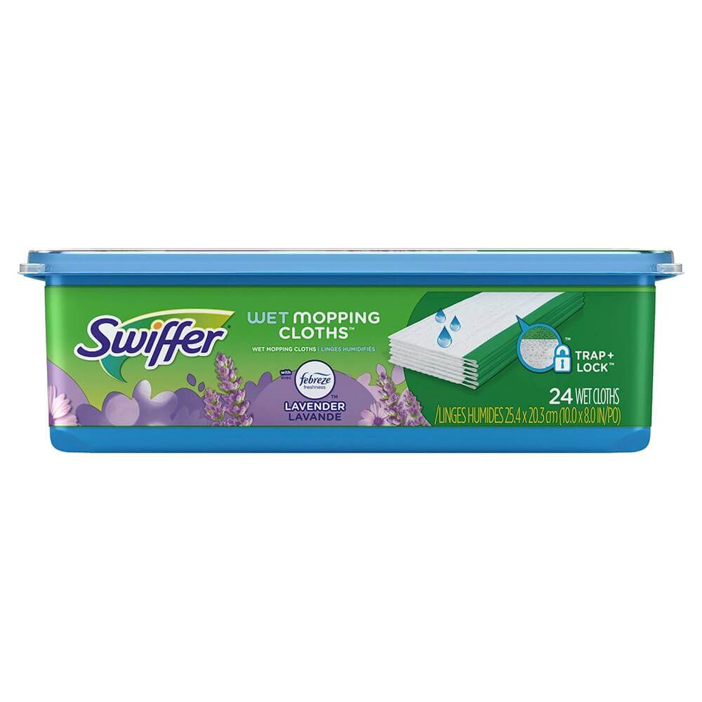 Swiffer Sweeper Wet Mopping Cloth Refills, Febreze Lavender & Vanilla, 24-count