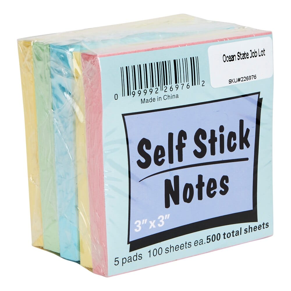 Assorted Color Sticky Notes, 500 Sheets