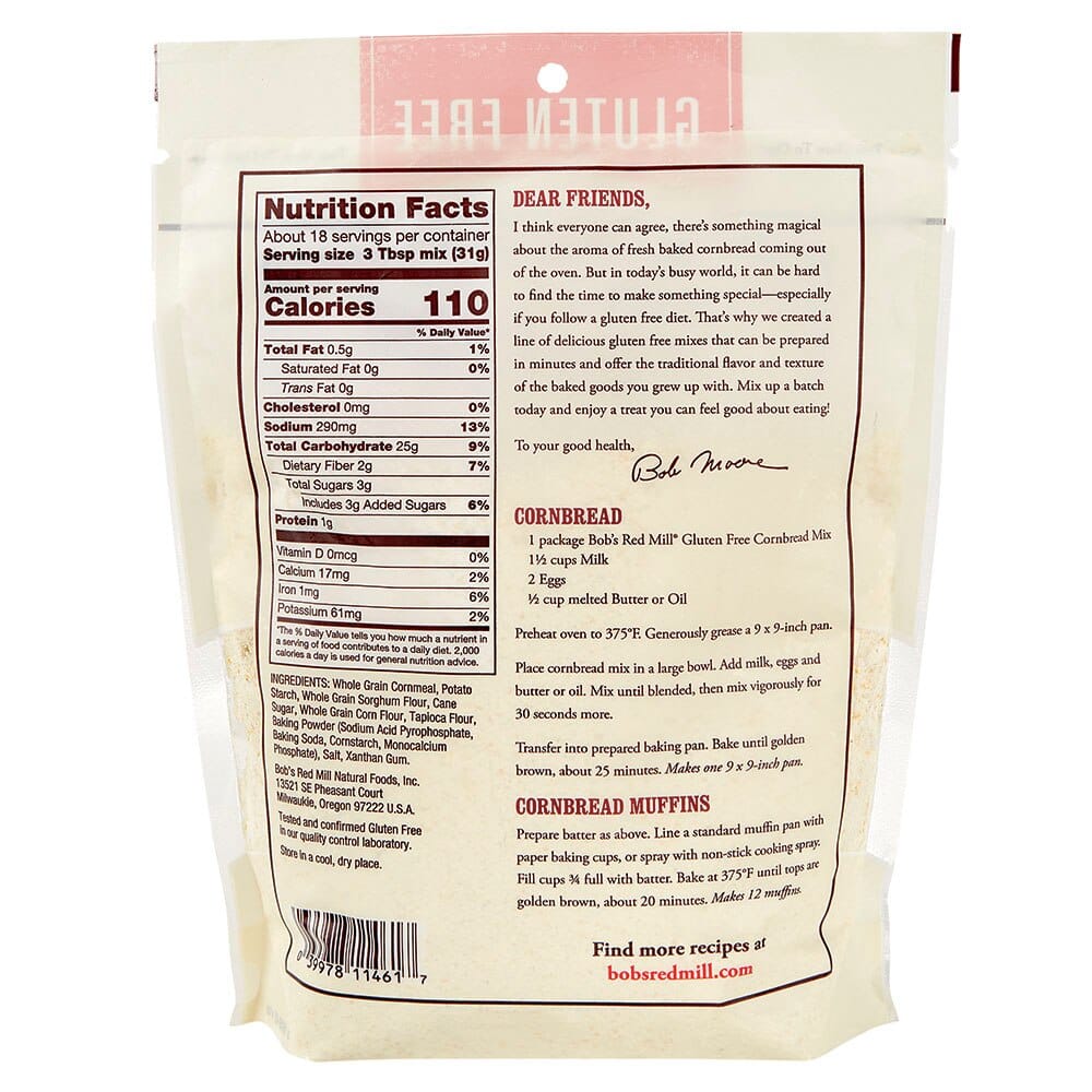 Bob's Red Mill Gluten-Free Cornbread Mix, 20 oz