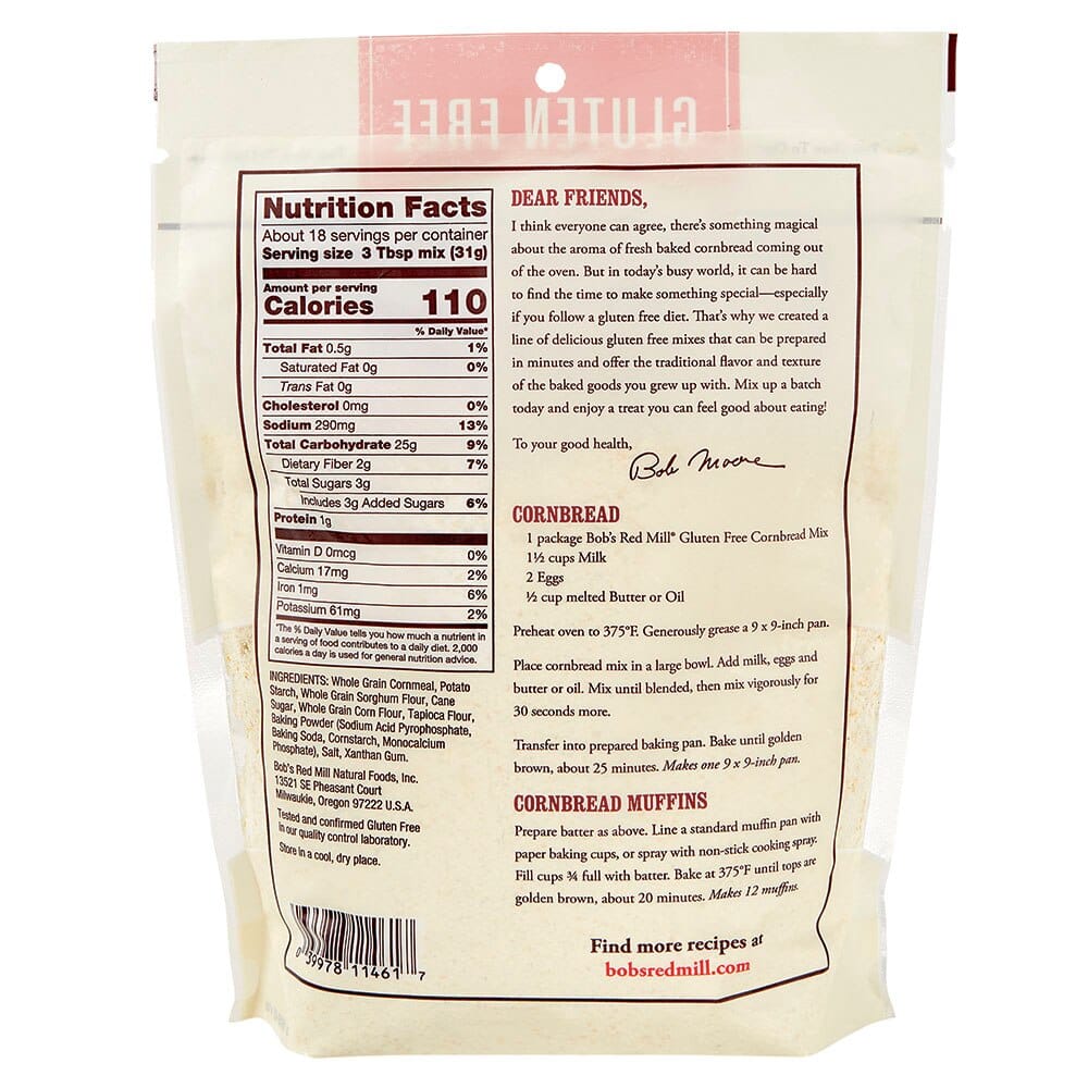 Bob's Red Mill Gluten-Free Cornbread Mix, 20 oz