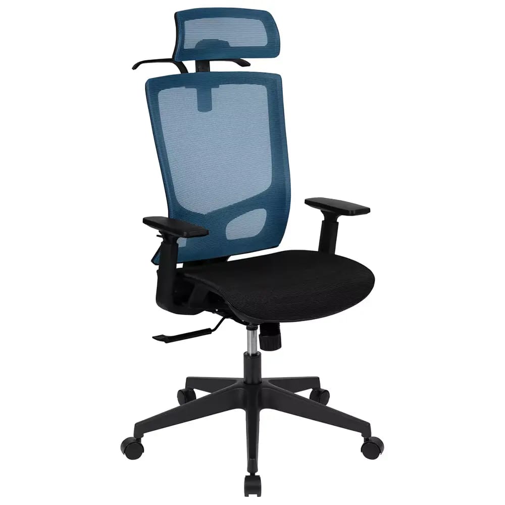 Flash Furniture Ergonomic Mesh Office Chair with Synchro-Tilt, Blue/Black