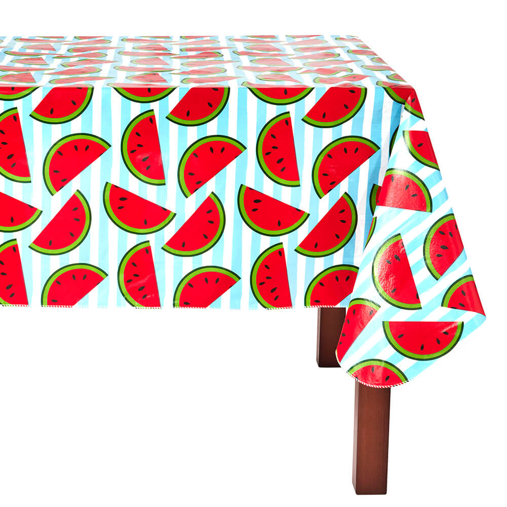 Summer Fun Vinyl Tablecloth with Flannel Backing