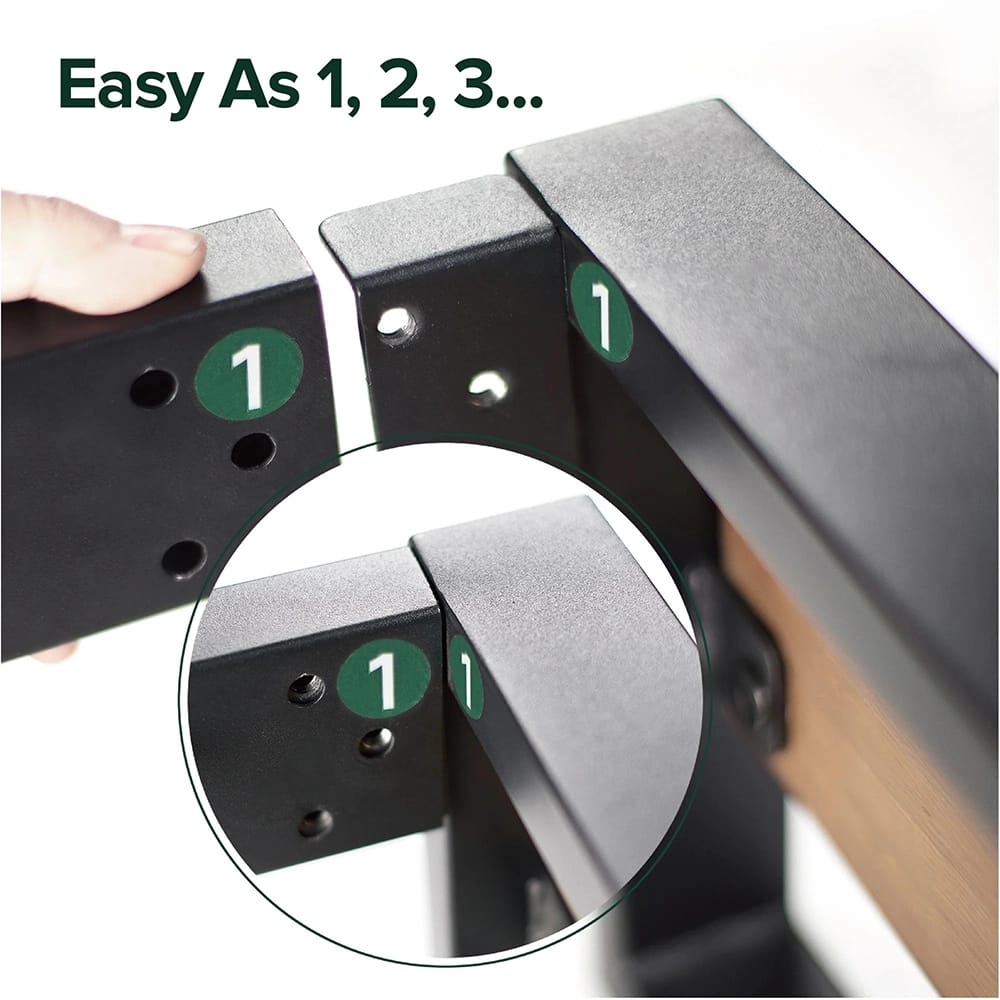 Zinus Suzanne Platform Bed with Headboard Shelf, Full, Brown/Black