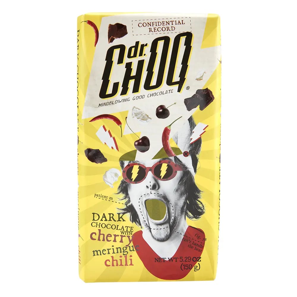 drChoq Dark Chocolate with Cherry Meringue Chili, 5.29 oz