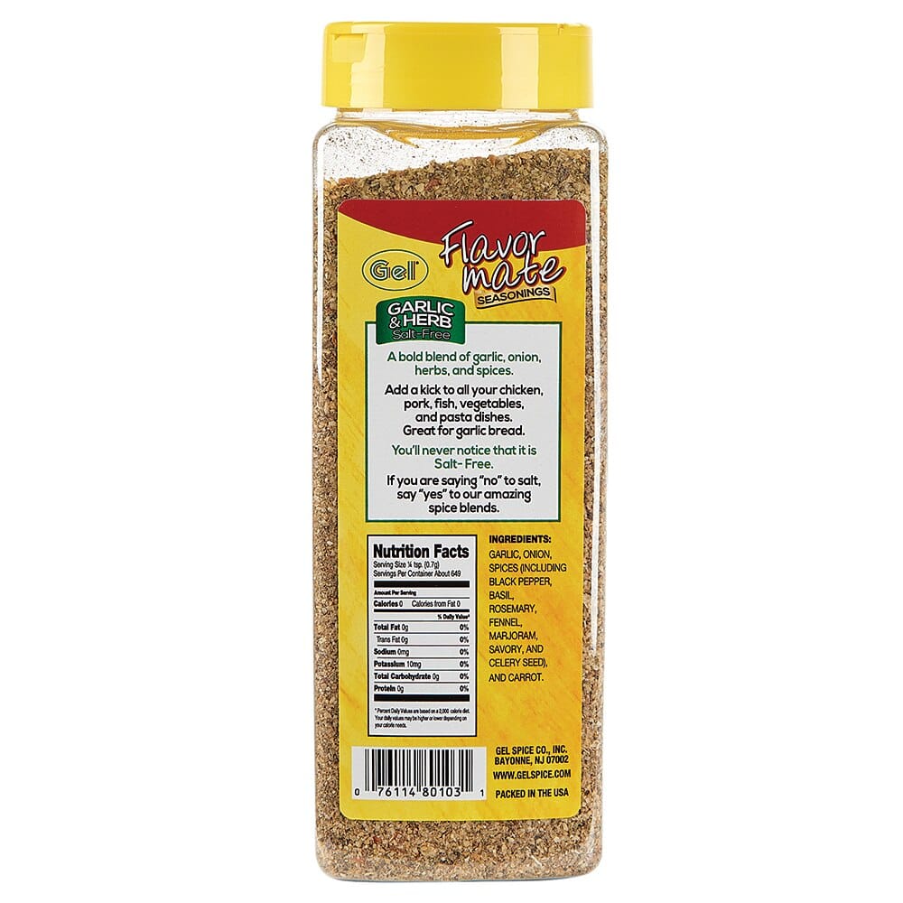 Flavor Mate Salt-Free Garlic and Herb Seasonings, 16 oz