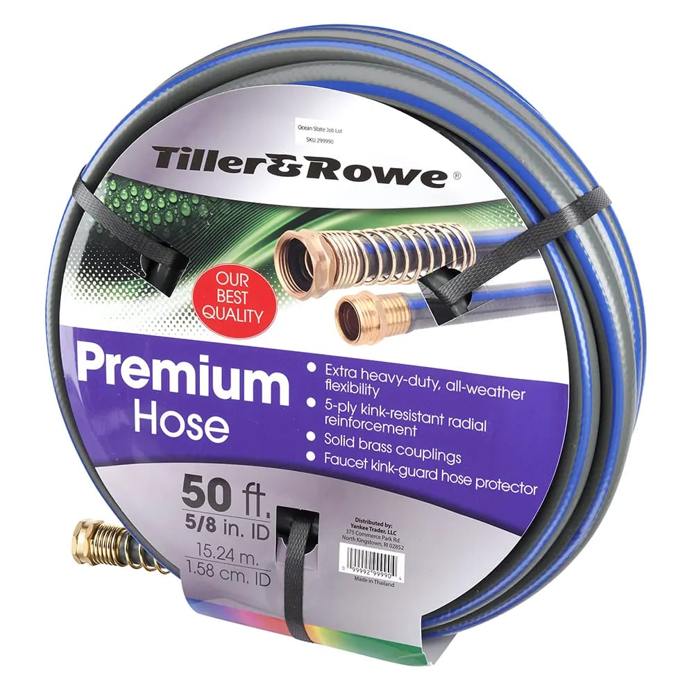 Tiller & Rowe Extra Heavy-Duty Premium 5/8" Garden Hose, 50'