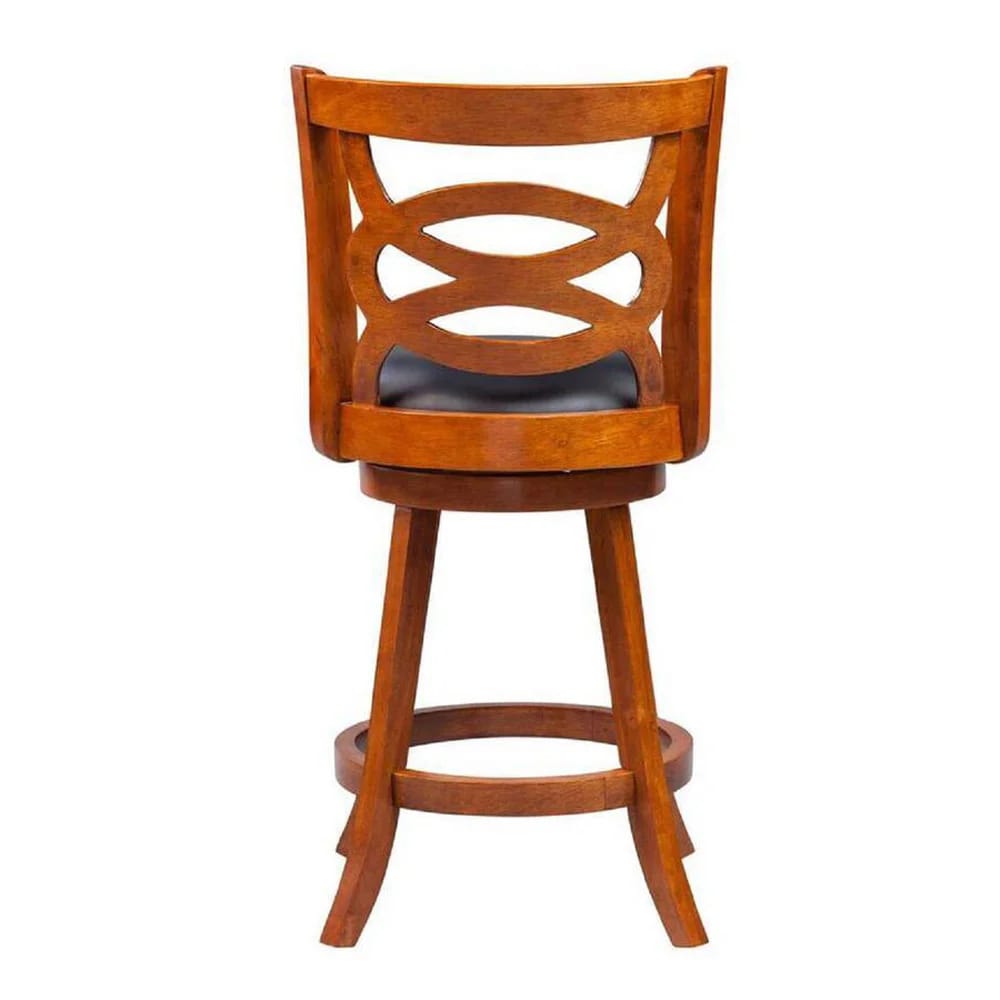 Seina 24" Cushioned Swivel Counter Stool, Walnut