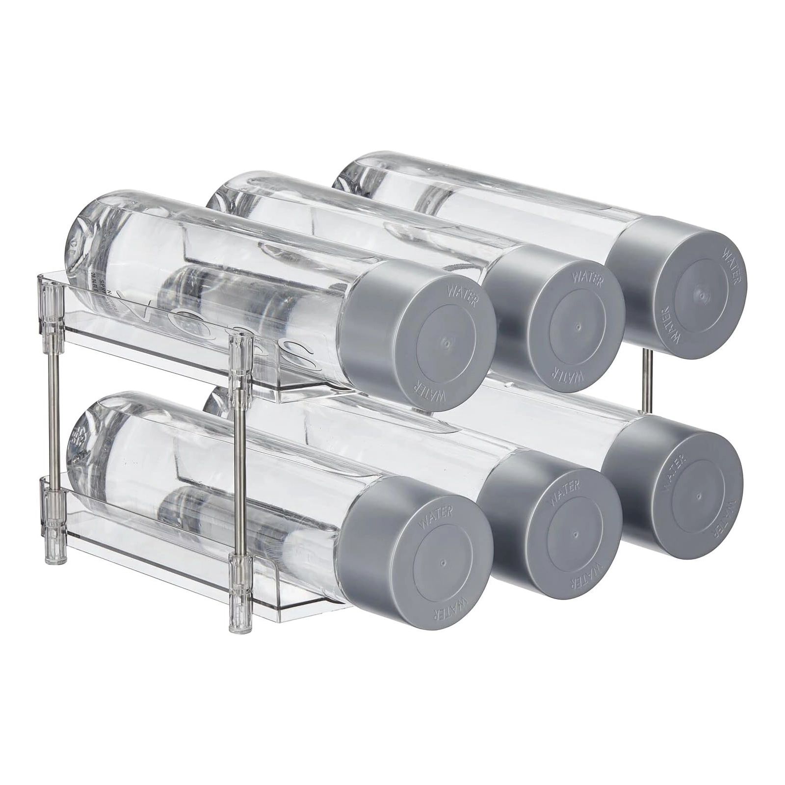 mDesign Free-Stand Stackable 2-Tier Bottle Holder, 2 Pack