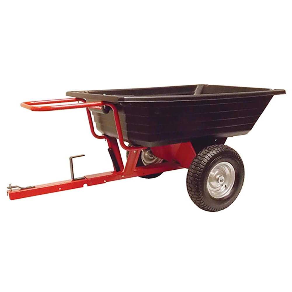 Precision Milwaukee 800 LB Poly Garden Cart, 10/ 12 Cu. Ft. Capacity, Black/Red
