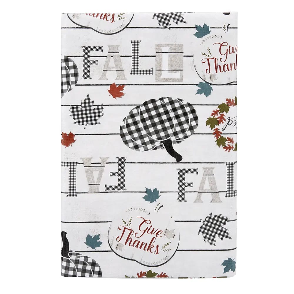 Bountiful Harvest Vinyl Rectangle Tablecloth with Flannel Backing, 52" x 102"