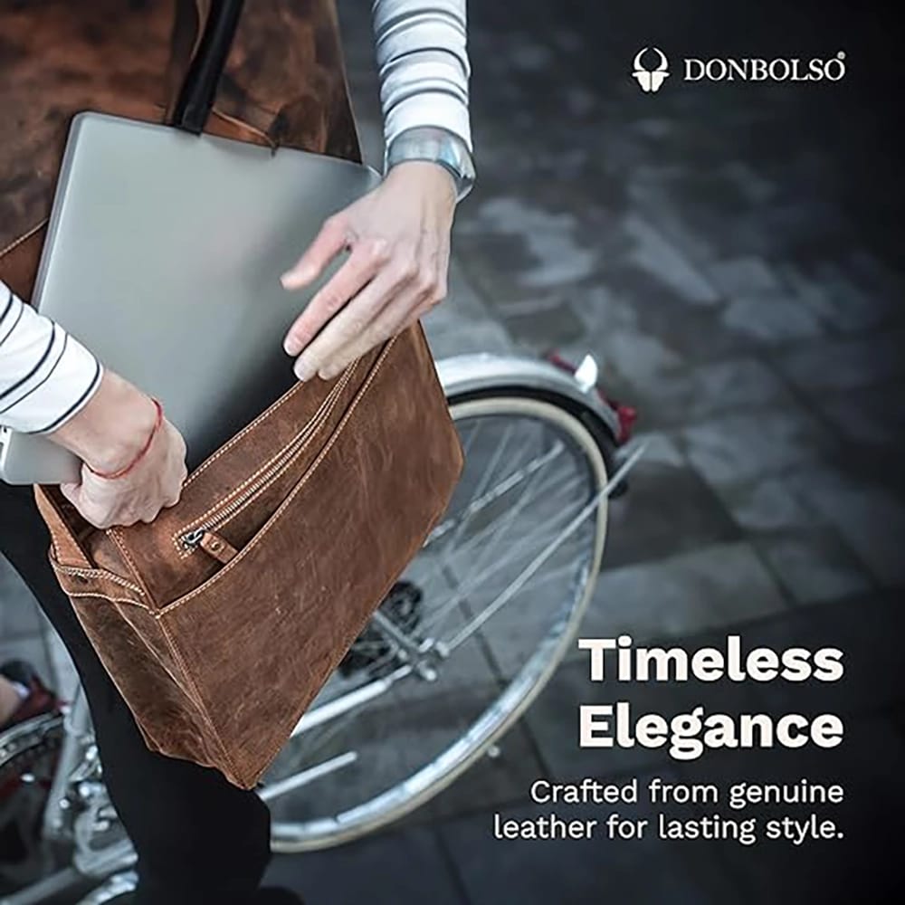 DONBOLSO Leather Messenger Bag