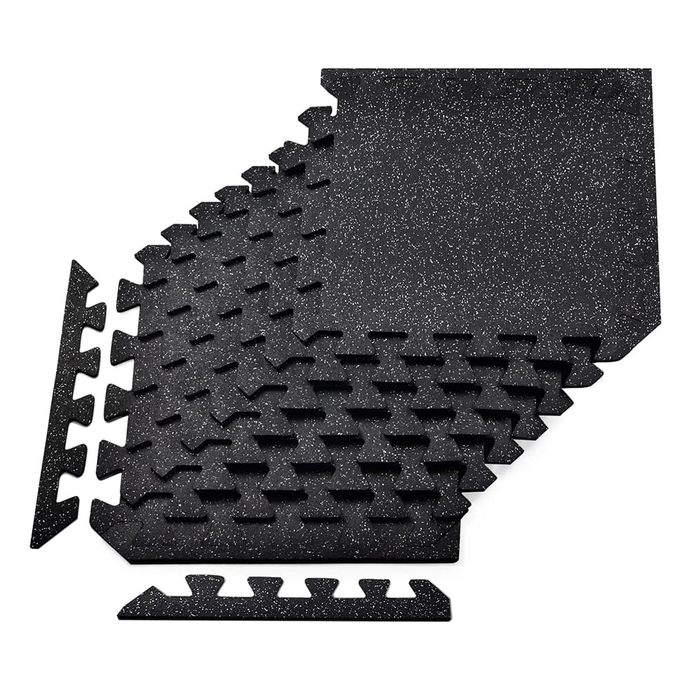 Yes4All High Density Interlocking Rubber Floor Tiles, Gray