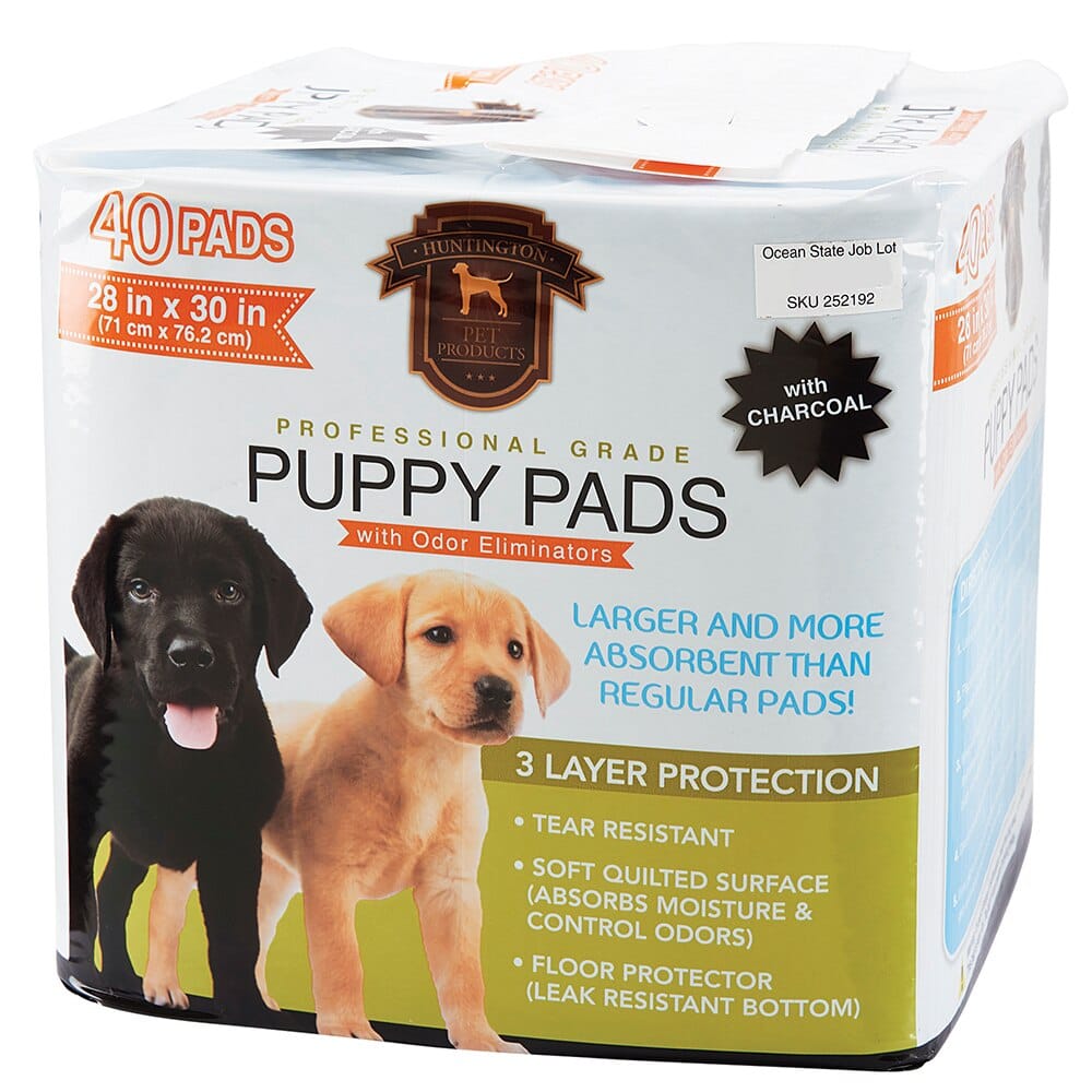 Huntington Pet Products Professional Grade 28" x 30" Puppy Pads with Odor Eliminators, 40 Count