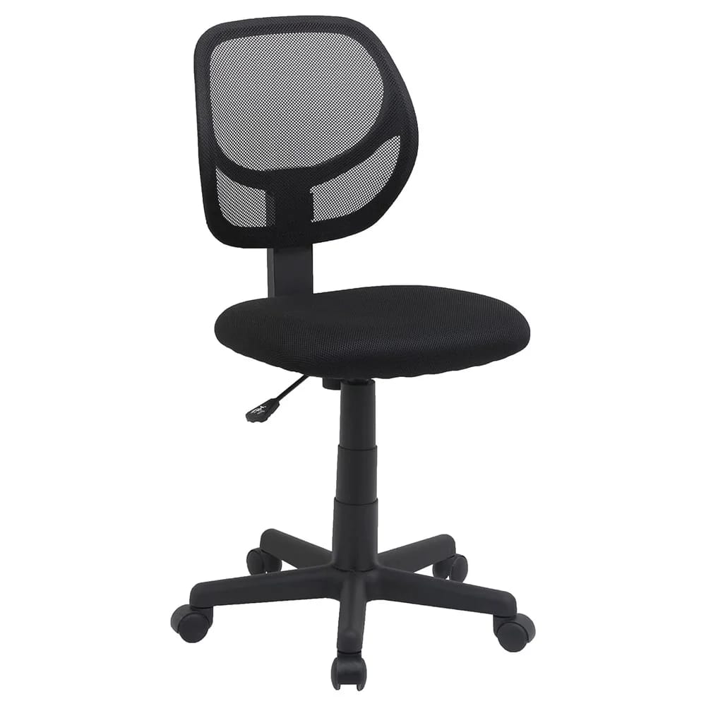 Low-Back Upholstered Mesh Office Desk Chair, Black