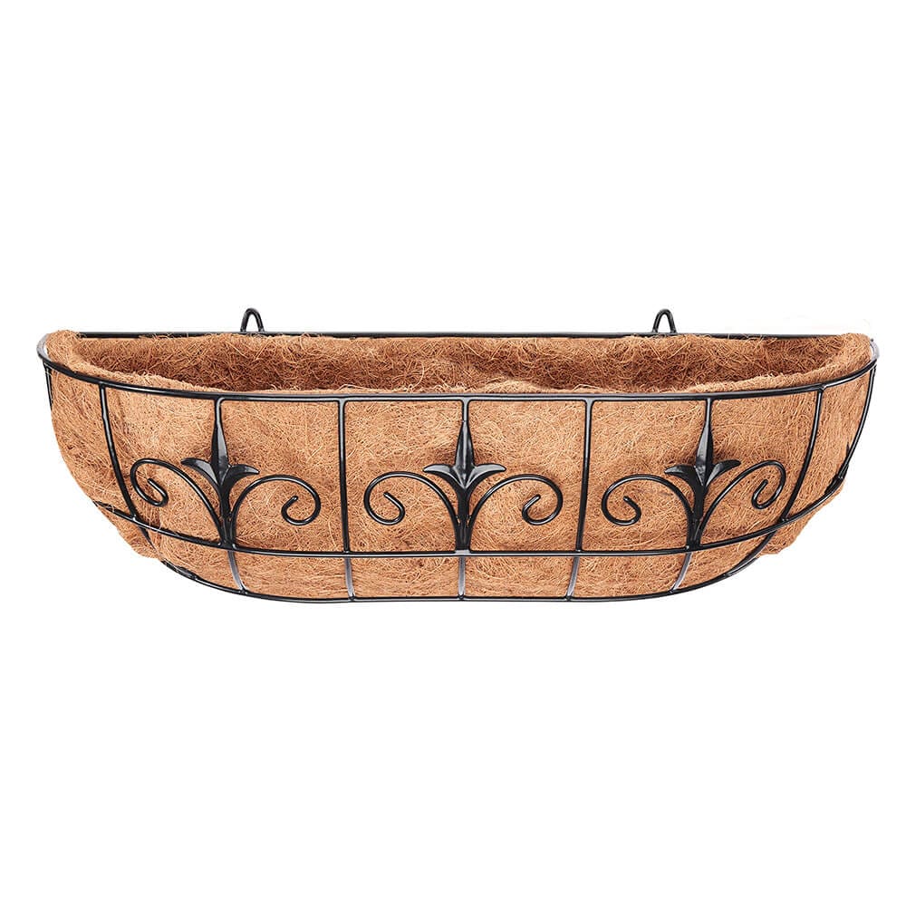 Outdoor Living Accents 24" Trough Wire Basket with Coco Liner