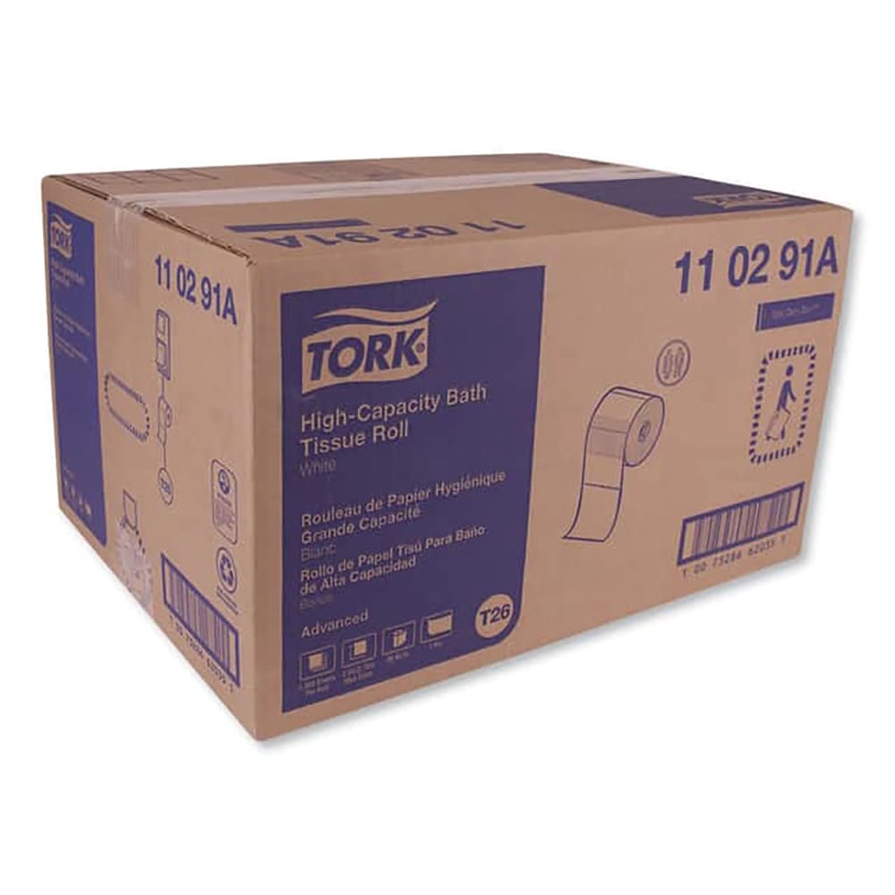 Tork Advanced High Capacity Bath Tissue, 1-Ply, White, 2000 Sheets/Roll, 36 Rolls
