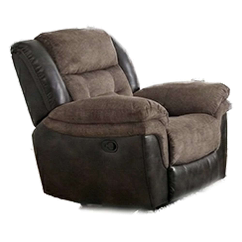 Two Tone Fabric Power Recliner Chair, Brown