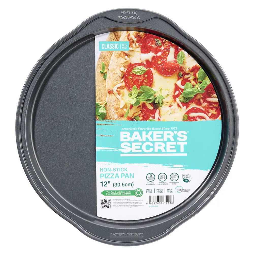 Baker's Secret Non-Stick Carbon Steel Pizza Pan, 12"