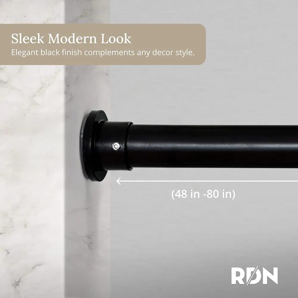 Room/Dividers/Now Tension Curtain Rod, 48"-80", Black
