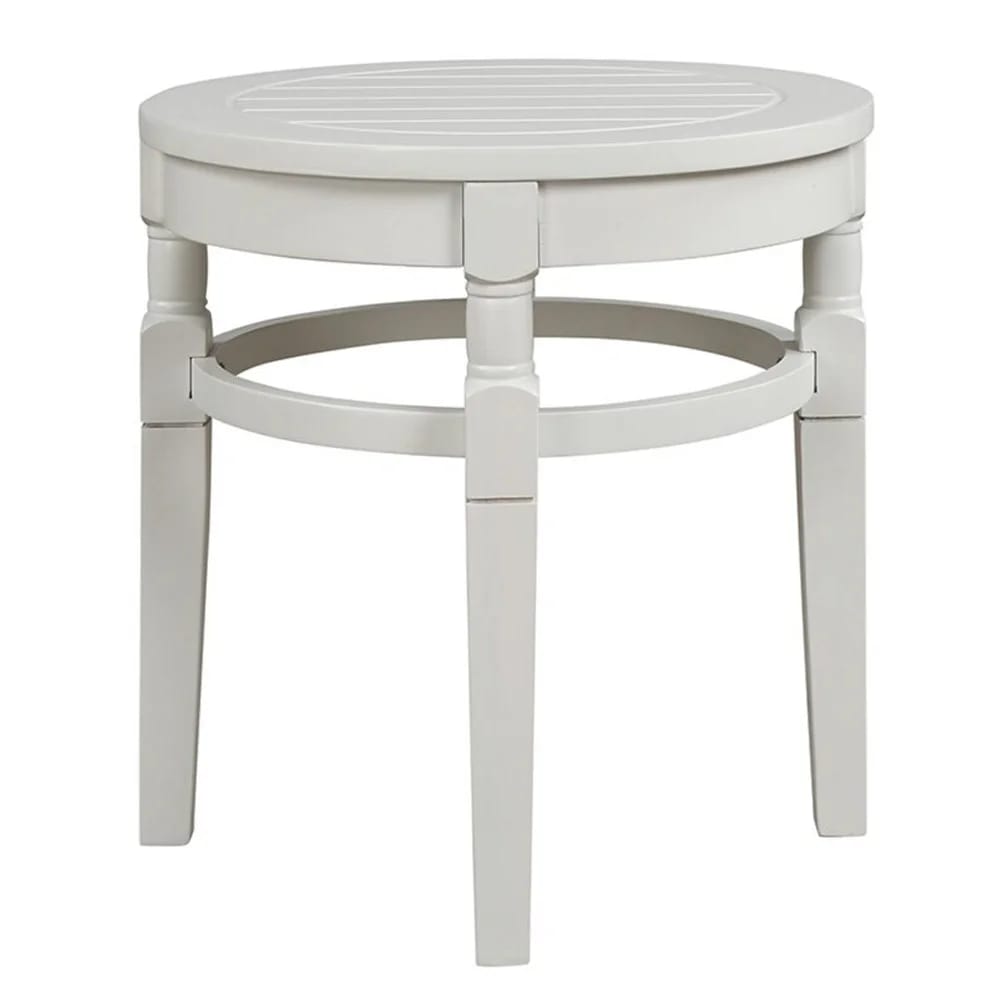 Pebble Lane Living Hardwood Round Side Table, Light Gray