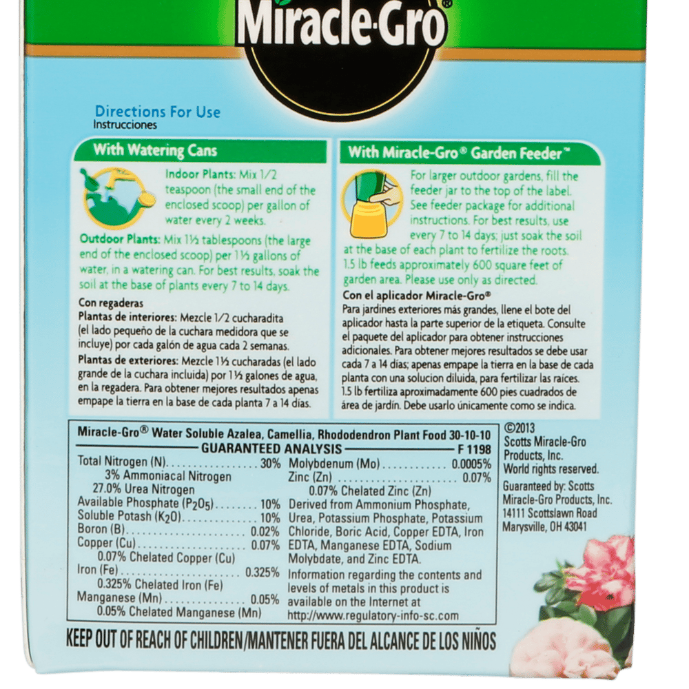 Miracle-Gro Water Soluble Azalea, Camellia, Rhododendron Plant Food, 1.5 lb